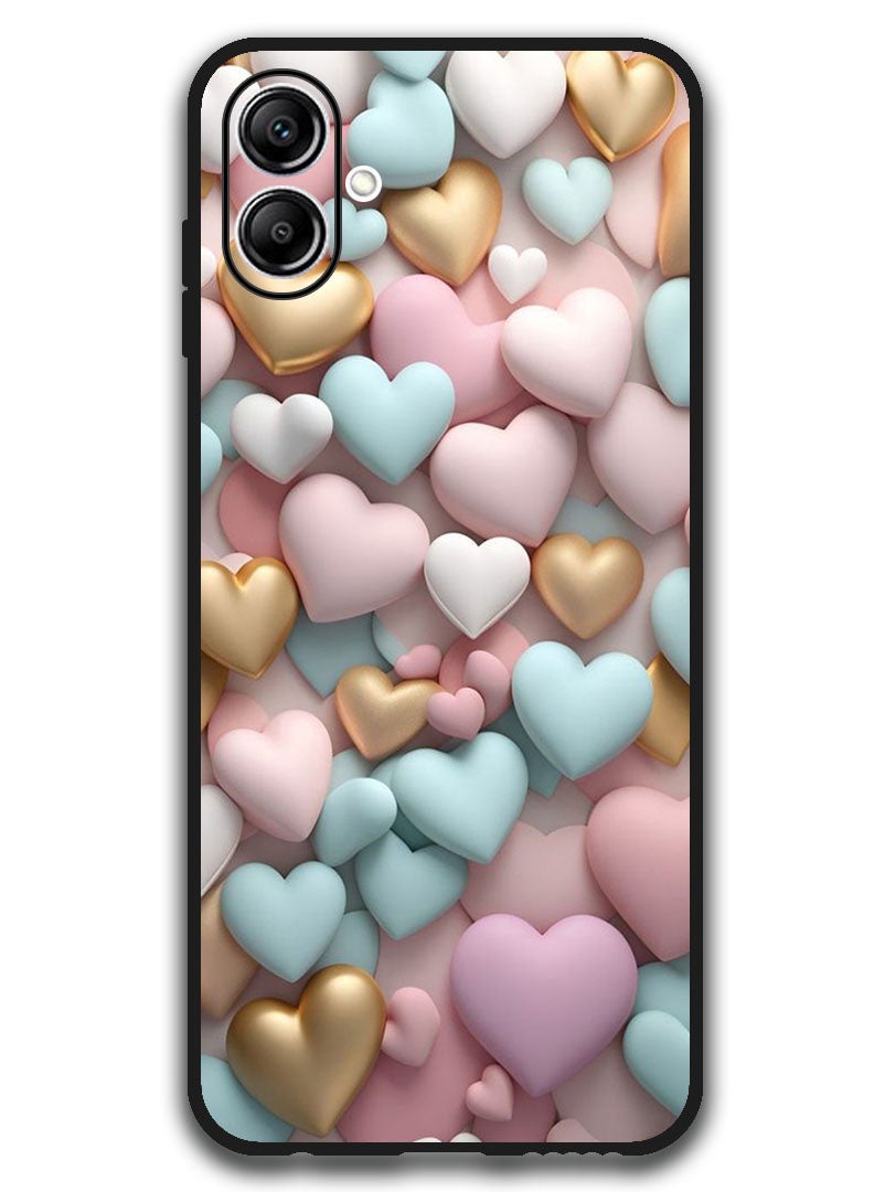 Theodor Case Compatible with Samsung Galaxy A07 6.7 Inch Protection Shockproof Bumper Cover Colourful Hearts - Image 1